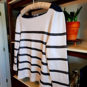 Red Valentino Blue & White Striped Top Size Small Spring Summer